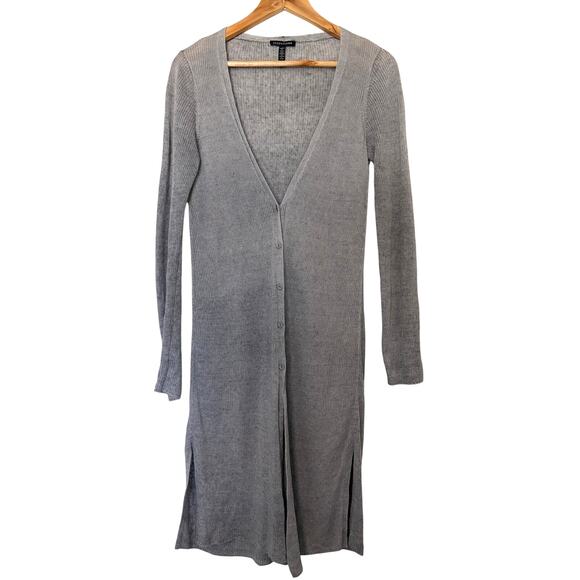 Eileen Fisher Sweaters - Eileen Fisher Italian Yarn Ribbed Duster Cardigan Gray Size XS Minimalist